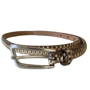 Vintage 90s DKNY Genuine Snakeskin Leather Skinny Belt Size Small